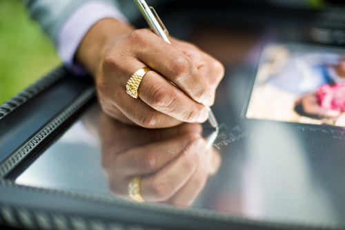 signing at wedding