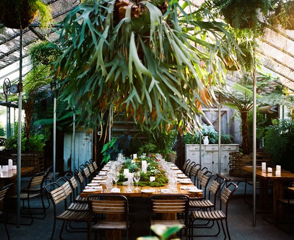 greenhouse wedding reception