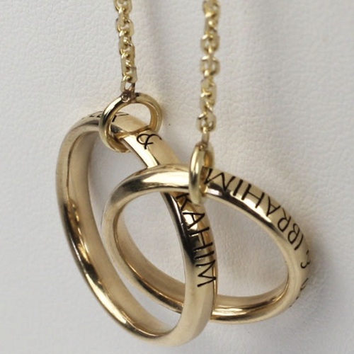 Gold ring necklace