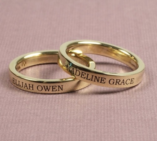 Gold name bands