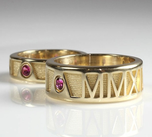 Gold roman numeral bands