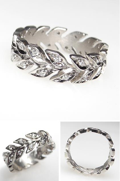 wheat band diamond ring