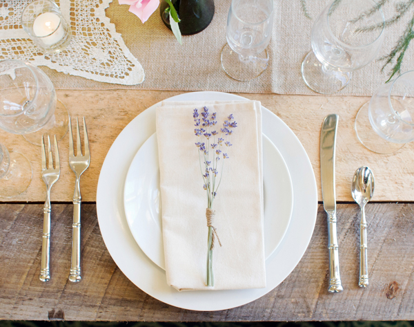 lavender place setting