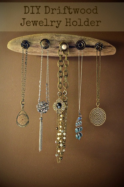 Driftwood Necklace Hanger With Crystal Knobs - Little Bit Of This And That  Gifts