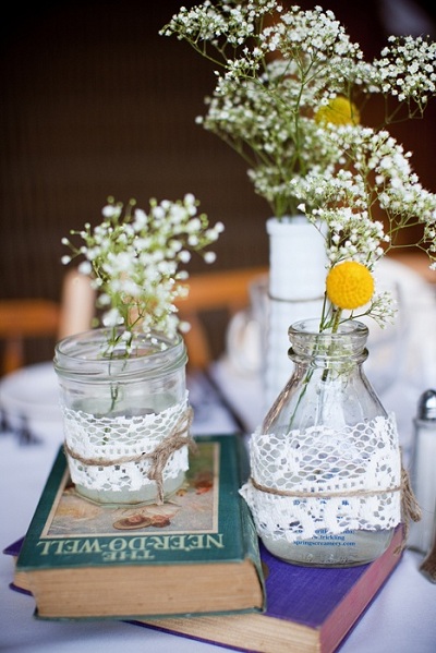 baby's breath wedding centerpieces