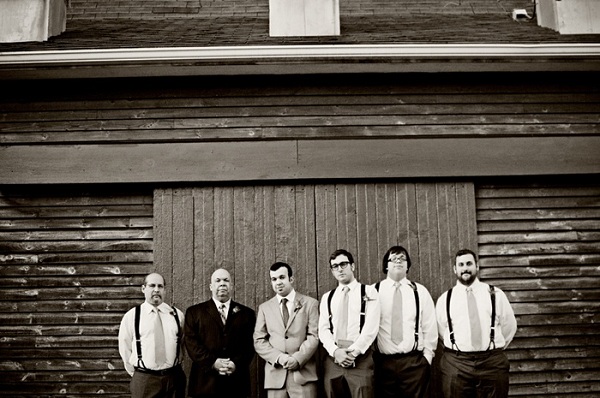 black and white groomsmen portrait