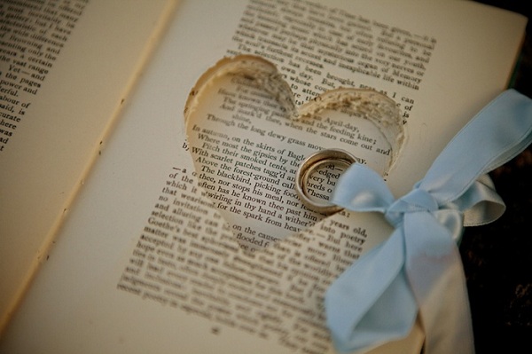 book wedding ring holder