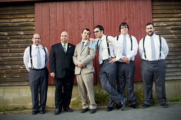 barn wedding groomsmen