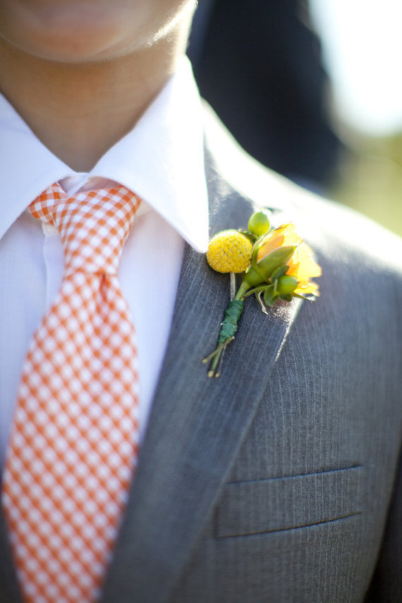 gingham wedding tie