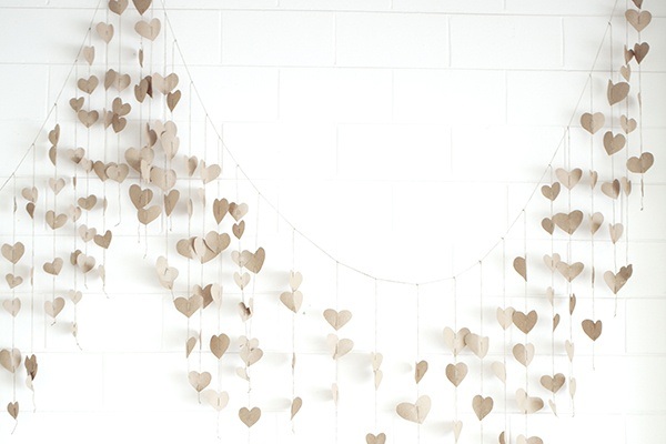 Paper heart garland