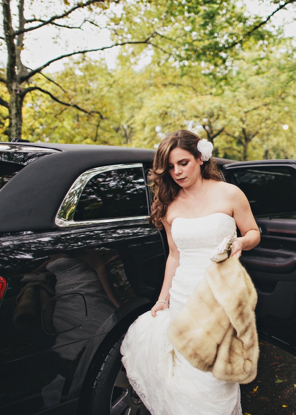 bride exiting limo
