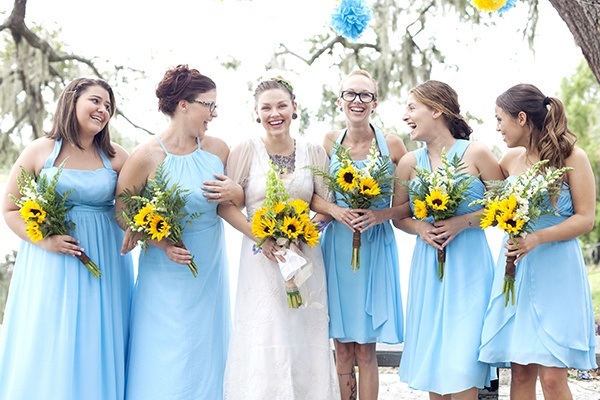 Blue bridesmaid dresses