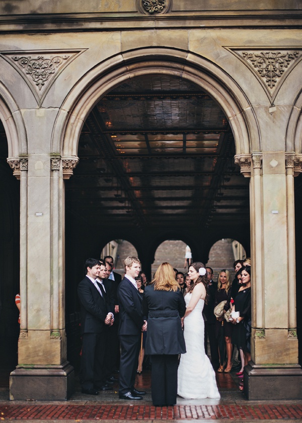 Intimate Bethesda Terrace wedding ceremony