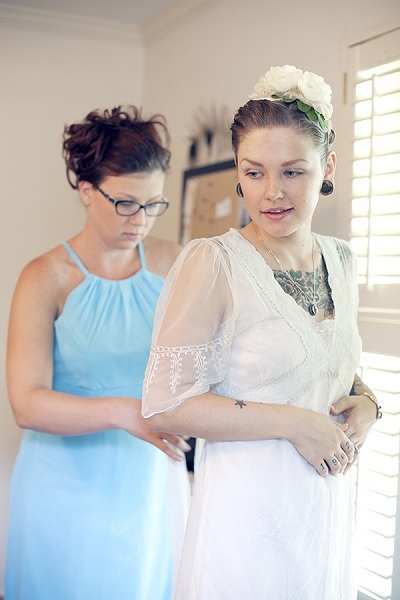 Tattooed bride