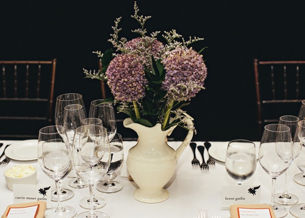 wedding flower arrangement in jug