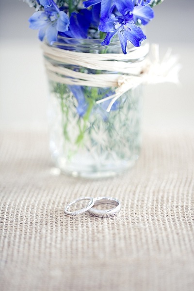 wedding flowers in mason jar