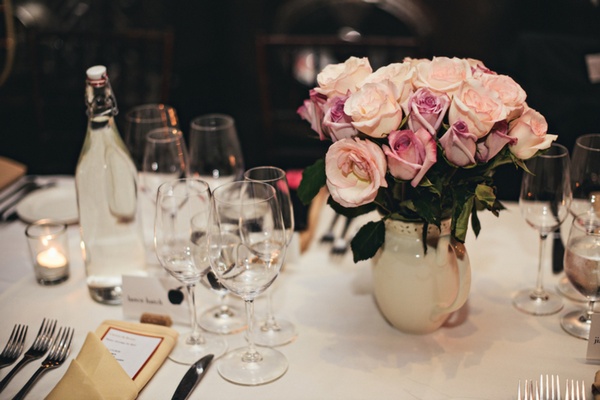 pink rose wedding centerpiece