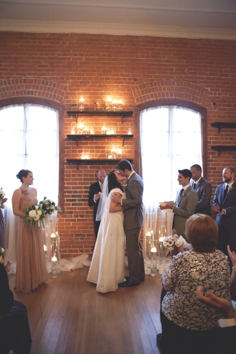 intimate-wedding-ceremony-kiss-kristin-christopher