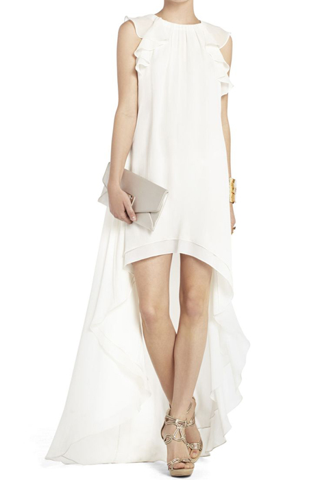 10 Alternative Wedding Dresses under $500 | BCBG Fais Silk High-Low Dress