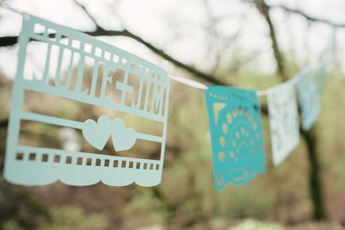 blue and white bunting - intimate tennessee wedding