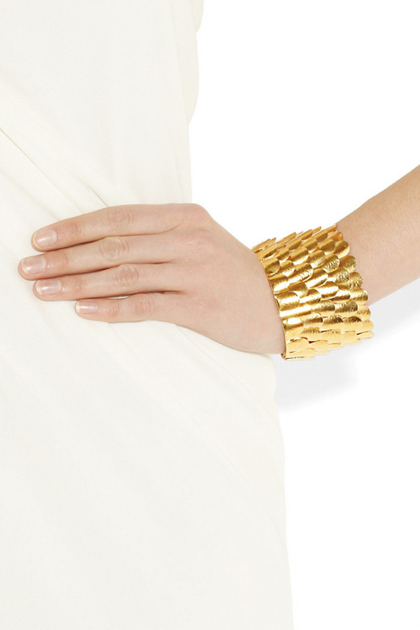 gold feather cuff bracelet