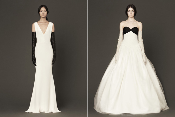 Black and White Vera Wang Wedding Gowns