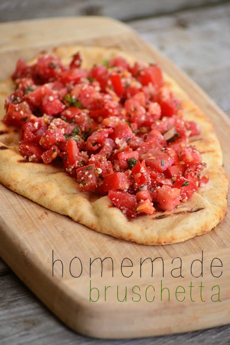 Bridal Shower Party Food - Homemade Bruschetta