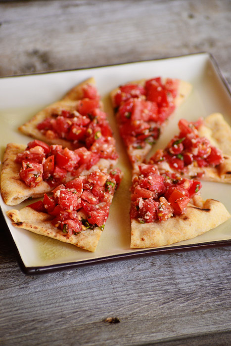 Bridal Shower Food - Homemade Bruschetta on Naan bread