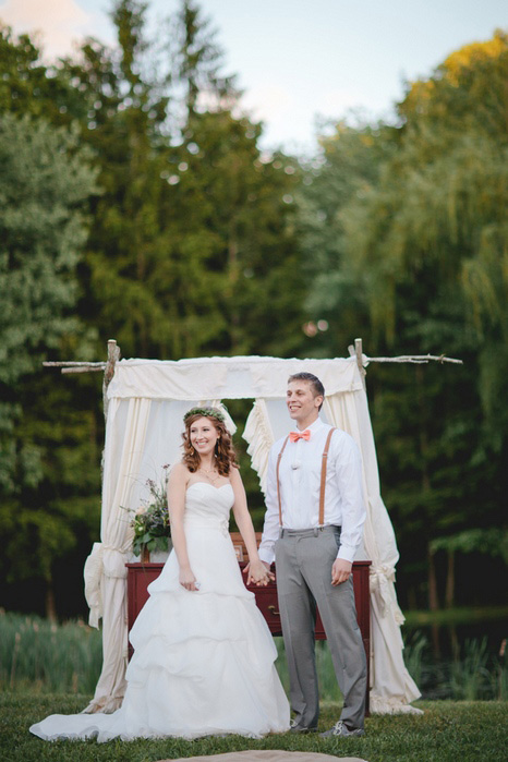 bride and groom at the altar