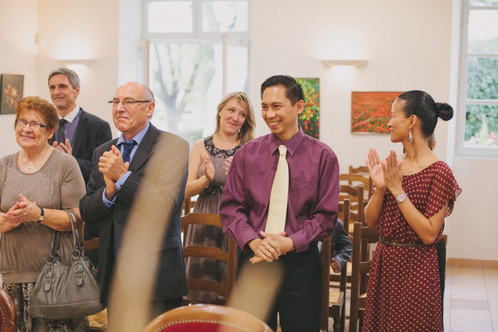 City hall wedding guests