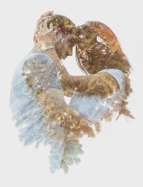 double exposure engagement photo