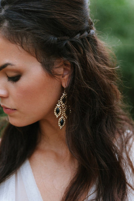 Emerald statement earrings