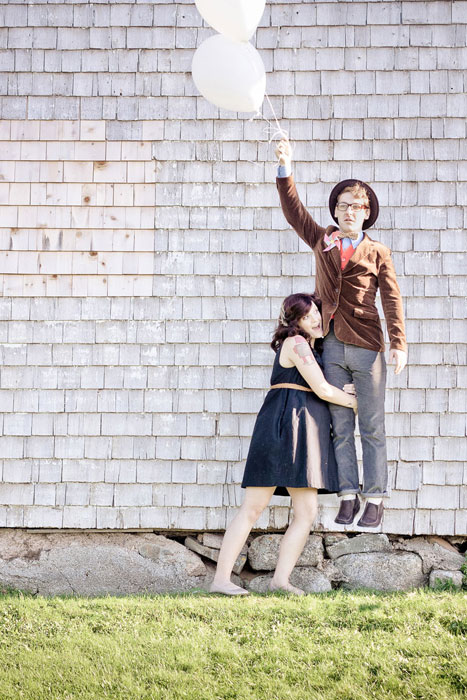 flying away engagement photo