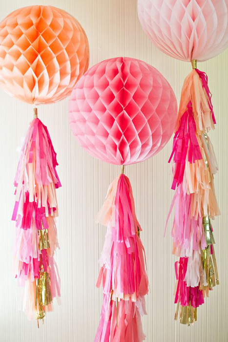 honeycomb balloons with tassels