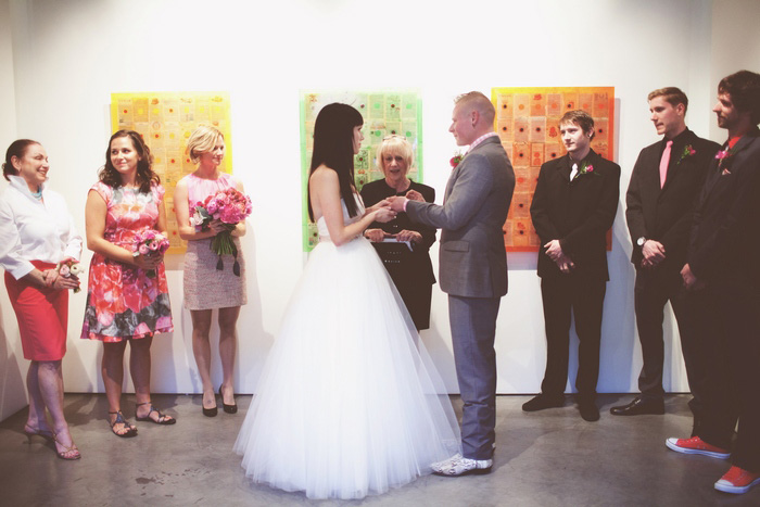 California gallery wedding ceremony