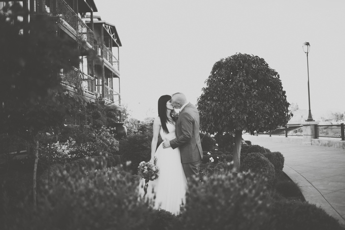 black and white bride and groom portrait