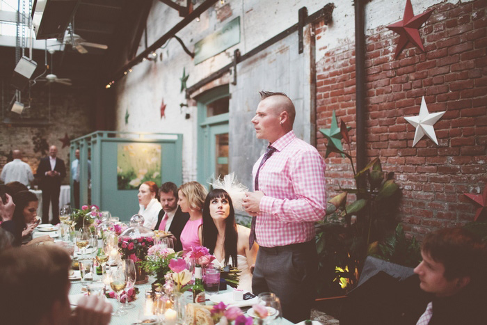 groom giving wedding speech