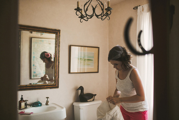 Bride getting ready