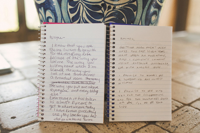 handwritten wedding vows