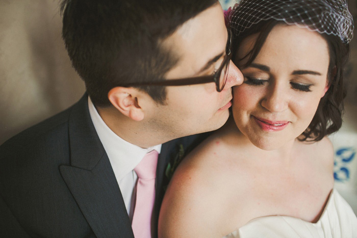 intimate bride and groom portrait