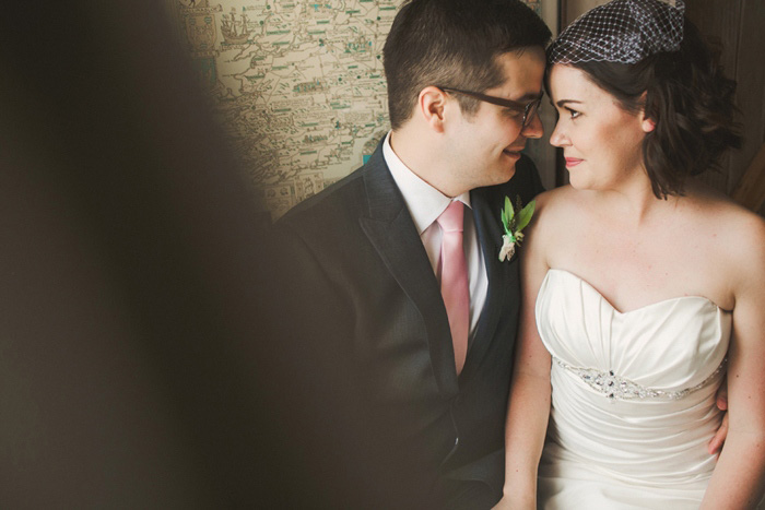 intimate bride and groom portrait