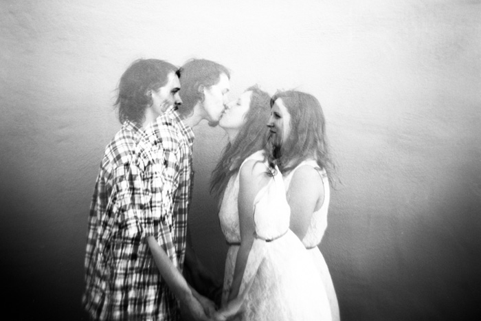 multiple exposure engagement photo