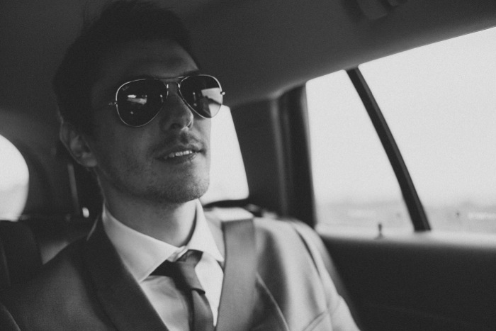 groom in car