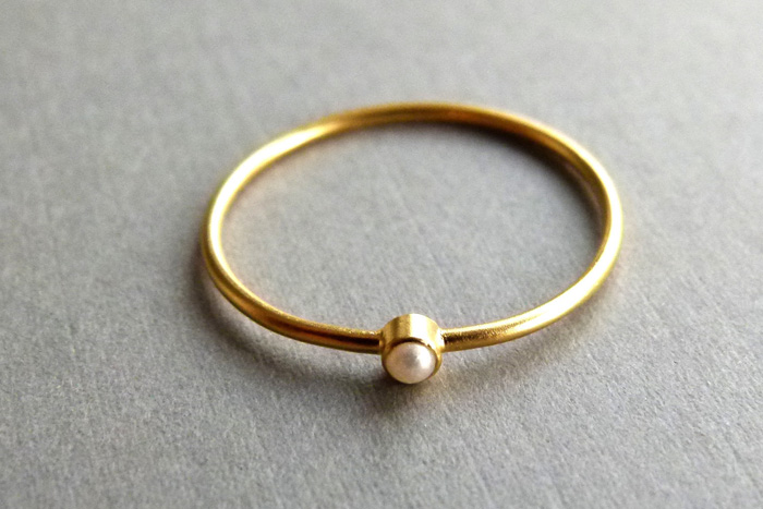 small pearl engagement ring