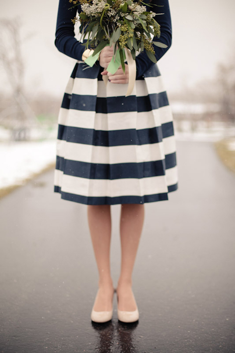 Striped bridesmaid dress