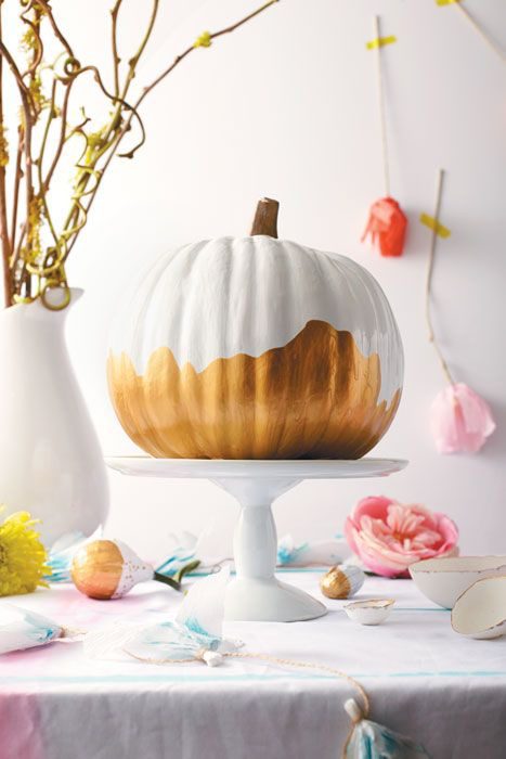 gold dipped pumpkin