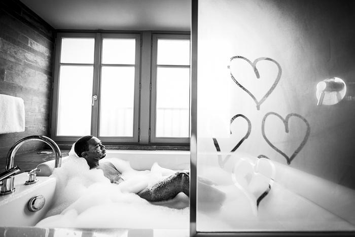 groom in bathtub 