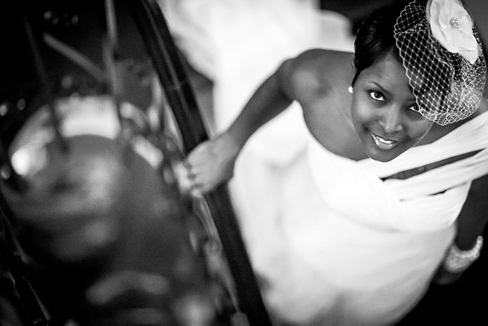 Bride on Paris stairway