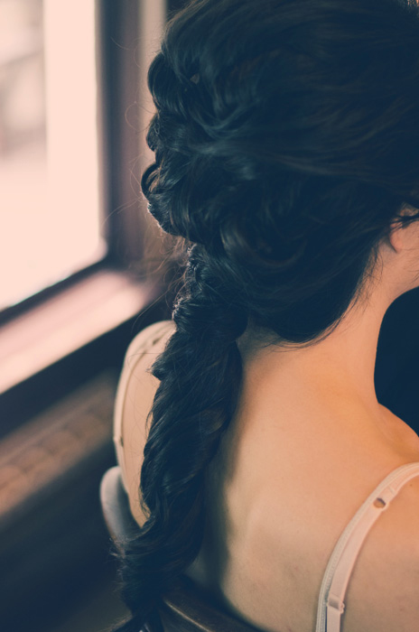 bride with victorian hairstyle