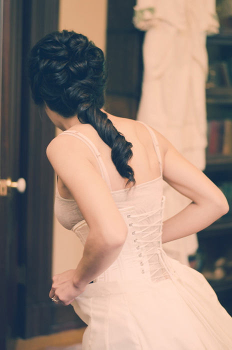 bride in corset